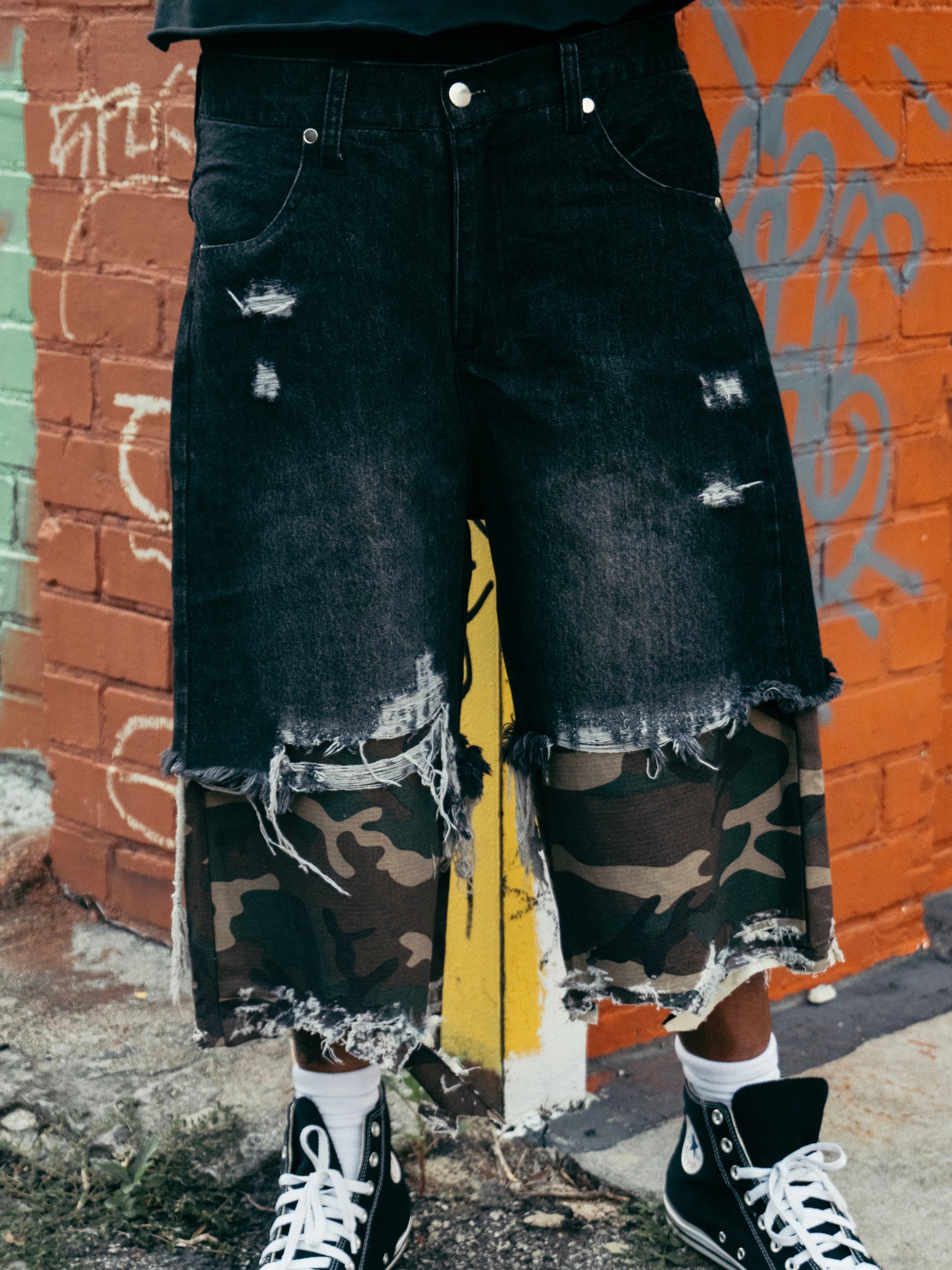 1987 Jungle Camo Jorts - Black