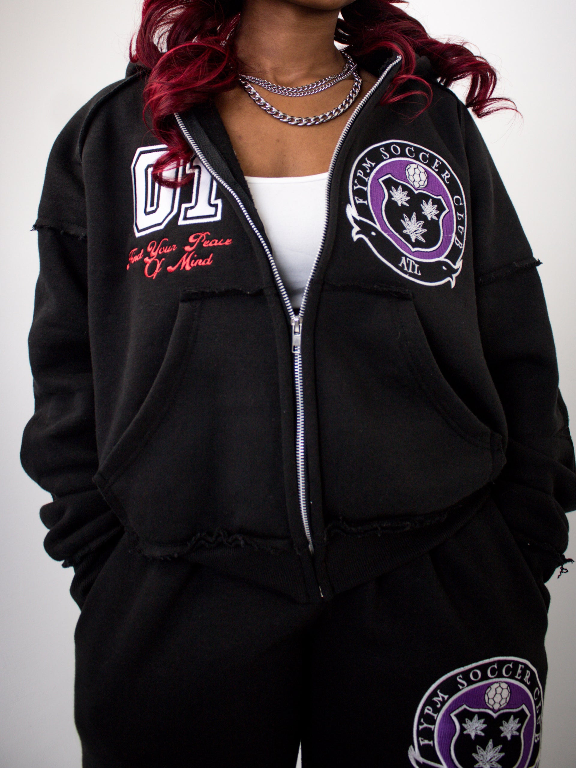 "Soccer Club" Zip-Up – Black