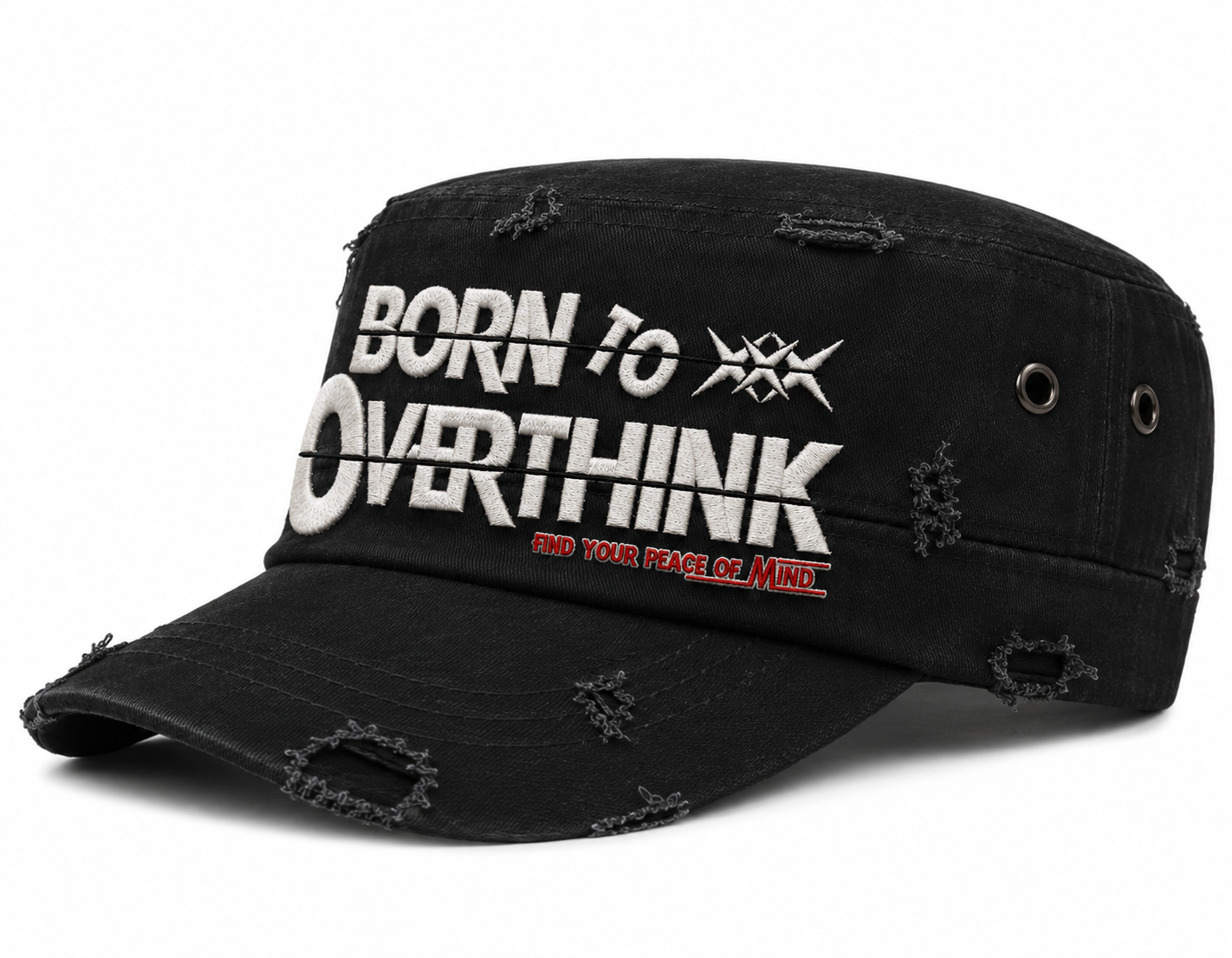 “Born To Overthink” Cadet Cap - Black