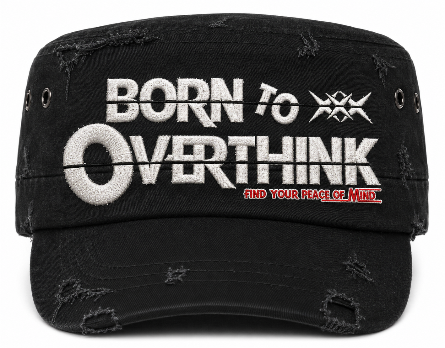 “Born To Overthink” Cadet Cap - Black
