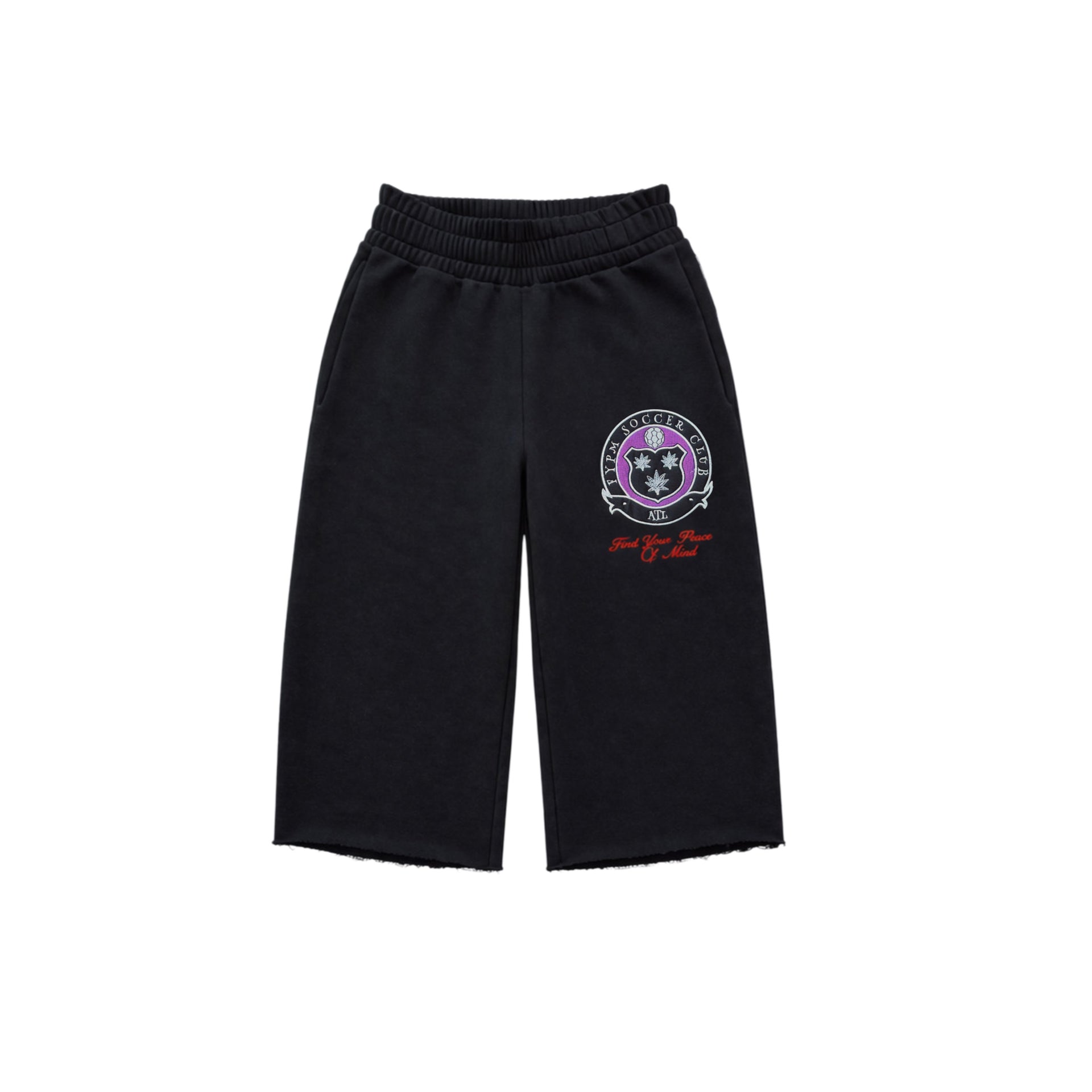 "Soccer Club" 3/4 Shorts – Black