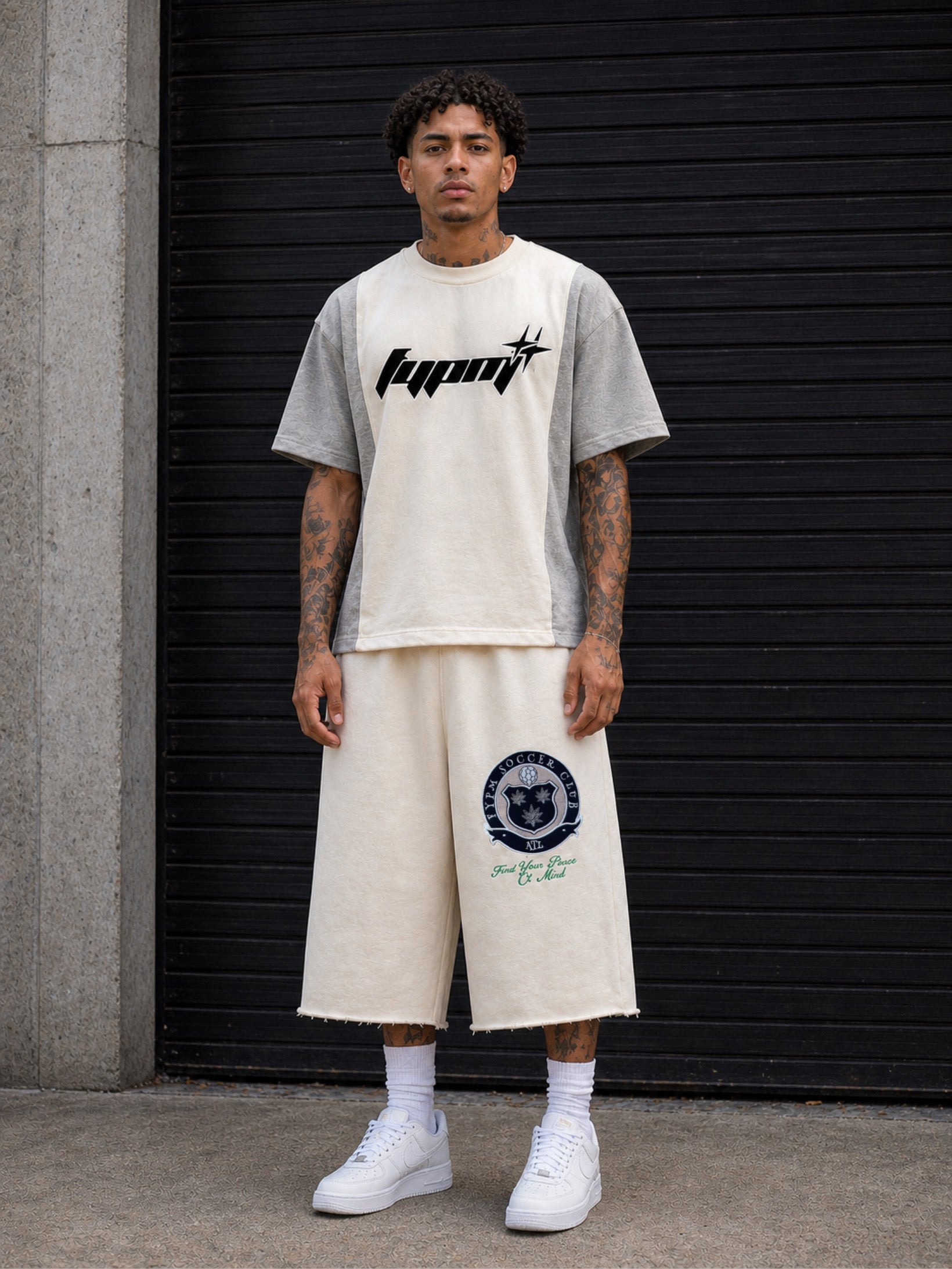 "Soccer Club" 3/4 Shorts – Cream